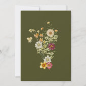 Rustic Boho Sage Green Wildflower Baby Shower 招待状 (裏面)
