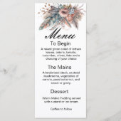 Rustic Boho Silver & Pink Floral Wedding Menu メニュー (正面)