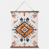 Rustic Boho Southwestern Floral Terracotta Orange 吊り下げ型タペストリー (正面)