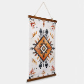 Rustic Boho Southwestern Floral Terracotta Orange 吊り下げ型タペストリー (傾斜あり)