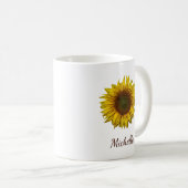 Rustic Boho Sunflower Botanical Personalized コーヒーマグカップ (正面右)