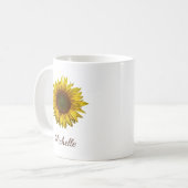Rustic Boho Sunflower Botanical Personalized コーヒーマグカップ (正面左)