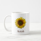 Rustic Boho Sunflower Botanical Personalized コーヒーマグカップ (左)