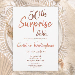 Rustic Boho Surprise 50th Birthday Invitation 招待状