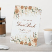 Rustic Boho Terracotta Floral Guest Book 台座サイン (インサイチュ)