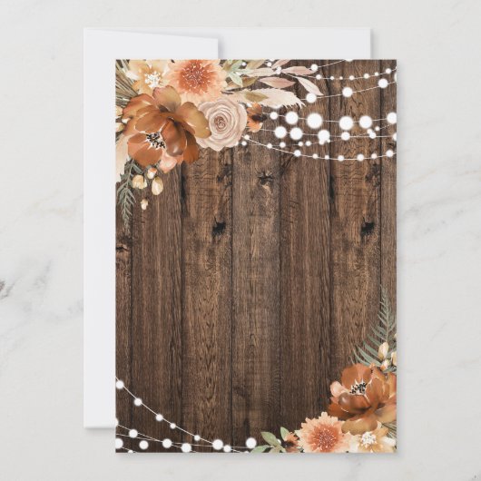 Rustic Boho Terracotta Floral Housewarming Party 招待状 (裏面)