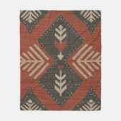 Rustic Boho Terracotta Print  フリースブランケット (正面)