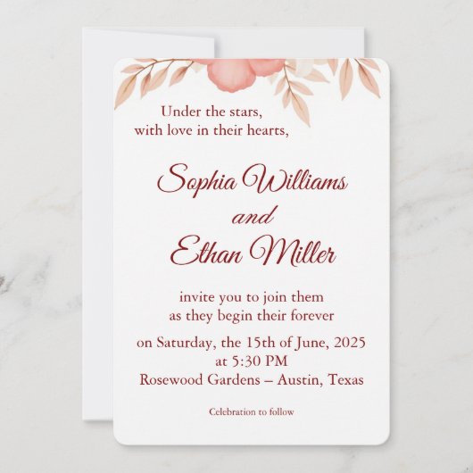 Rustic Boho Wedding Invitation 招待状 (正面)