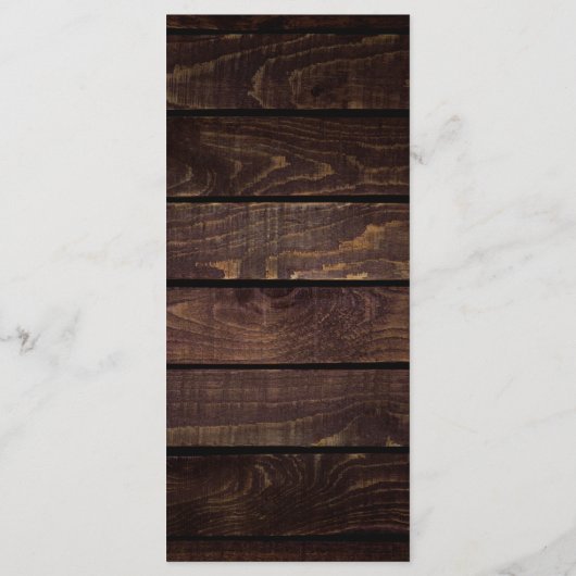 Rustic Boho Wedding Reception Thank You Card プログラム (裏面)