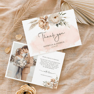 Rustic Boho Wedding Thank You Card サンキューカード