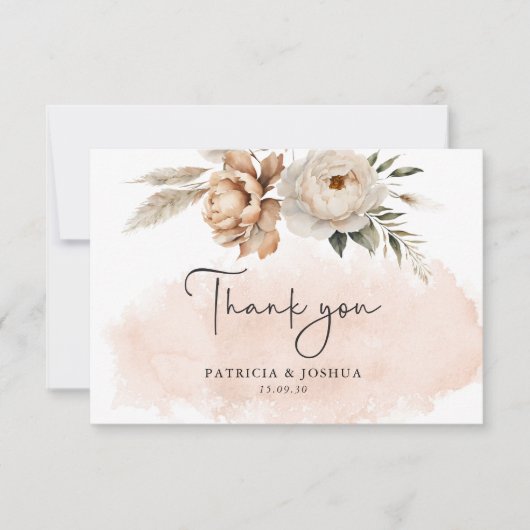 Rustic Boho Wedding Thank You Card サンキューカード (正面)