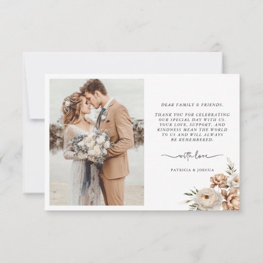 Rustic Boho Wedding Thank You Card サンキューカード (裏面)