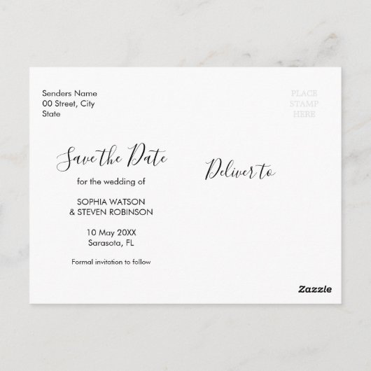 Rustic Boho Wedding with Neutral and Golden Floral ポストカード (裏面)