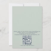 Rustic Boho Whimsical Blush QR Code Wedding 招待状 (裏面)
