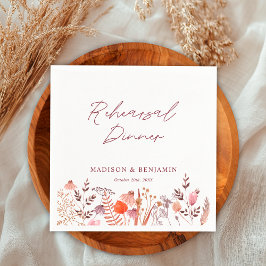 Rustic Boho Widlflowers Rehearsal Dinner Wedding スタンダードカクテルナプキン