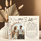 Rustic Boho Wildflowers Photo & Calendar Wedding セーブザデート