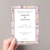 Rustic Book Lovers Print Wedding Invitation アクリル招待状 (インサイチュ (ポータブル))