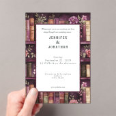 Rustic Book Lovers Print Wedding Invitation アクリル招待状 (インサイチュ (ポータブル))