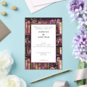 Rustic Book Lovers Print Wedding Invitation アクリル招待状 (インサイチュ (ウェディング))