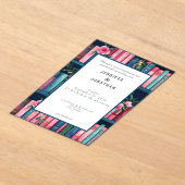 Rustic Book Lovers Print Wedding Invitation アクリル招待状 (レイダウン)