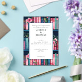 Rustic Book Lovers Print Wedding Invitation アクリル招待状 (インサイチュ (ウェディング))