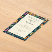 Rustic Book Lovers Print Wedding Invitation アクリル招待状 (レイダウン)