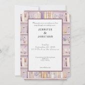 Rustic Book Lovers Print Wedding Invitation 招待状 (正面)