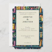Rustic Book Lovers Print Wedding Invitation 招待状 (正面)