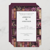Rustic Book Lovers Print Wedding Invitation 招待状 (正面/裏面)