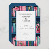Rustic Book Lovers Print Wedding Invitation 招待状 (正面/裏面)