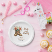 Rustic Boots and Bubbly Western Bridal Shower ペーパープレート (パーティー)