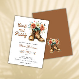 Rustic Boots and Bubbly Western Bridal Shower  招待状