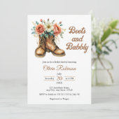 Rustic Boots and Bubbly Western Bridal Shower 招待状 (スタンド正面)