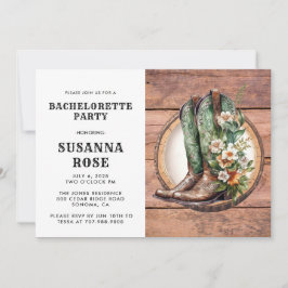 Rustic Boots Bachelorette Party 招待状