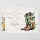 Rustic Boots Bachelorette Party 招待状 (正面/裏面)