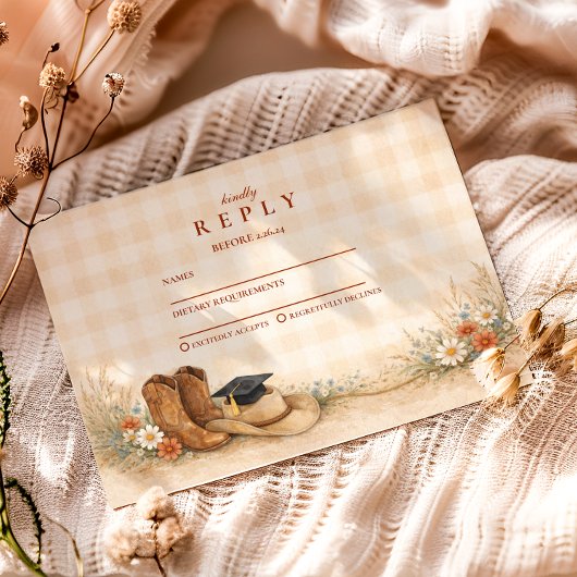 Rustic Boots Graduation Party 出欠カード