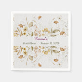 Rustic Botanical Bridal Shower Customize Paper スタンダードカクテルナプキン (正面)