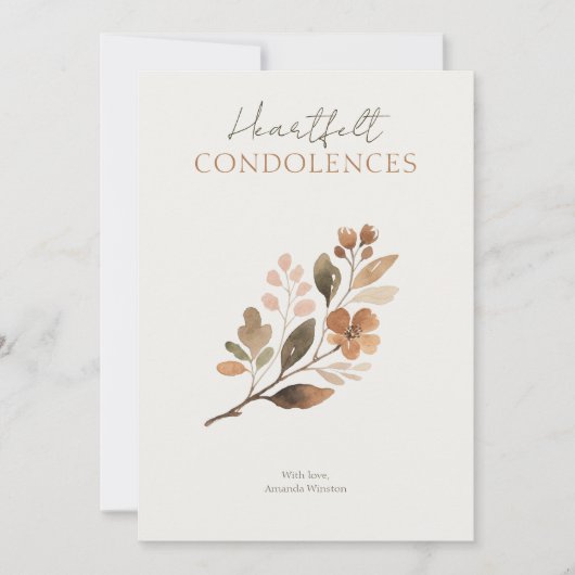 Rustic Botanical Brown Tones Branch Sympathy (正面)