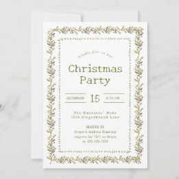 Rustic Botanical Christmas Party 招待状