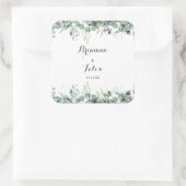 Rustic Botanical Eucalyptus Greenery Wedding スクエアシール (バッグ)