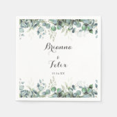 Rustic Botanical Eucalyptus Greenery Wedding スタンダードカクテルナプキン (正面)