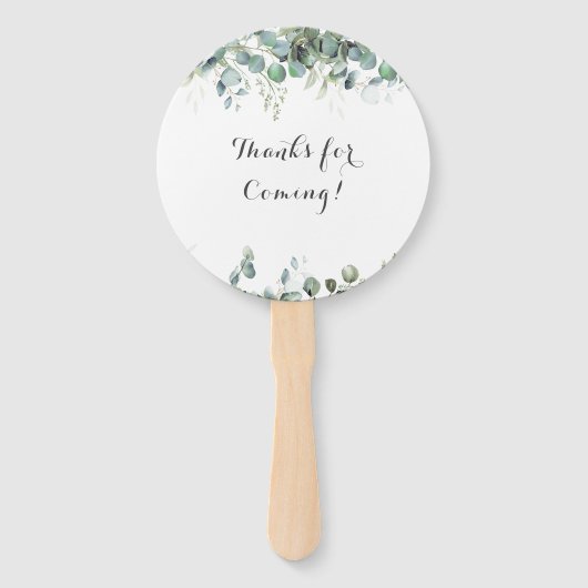 Rustic Botanical Eucalyptus Greenery Wedding ハンドファン (裏面)
