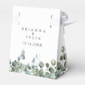 Rustic Botanical Eucalyptus Greenery Wedding フェイバーボックス (裏面サイド)