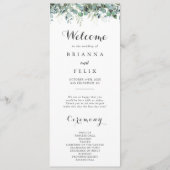 Rustic Botanical Eucalyptus Greenery Wedding プログラム (正面)