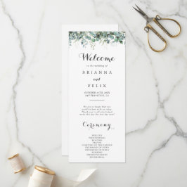 Rustic Botanical Eucalyptus Greenery Wedding プログラム