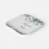 Rustic Botanical Eucalyptus Greenery Wedding ペーパープレート (傾斜あり)