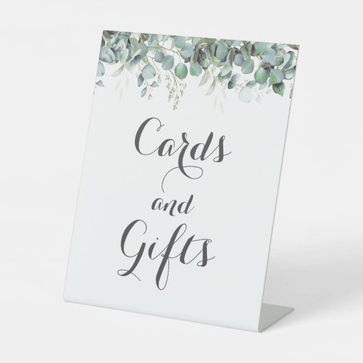 Rustic Botanical Eucalyptus Greenery Wedding 台座サイン (正面)