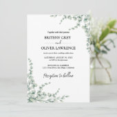 Rustic Botanical Eucalyptus Greenery Wedding 招待状 (スタンド正面)