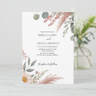 Rustic Botanical Eucalyptus Greenery Wedding  招待状