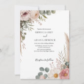 Rustic Botanical Eucalyptus Greenery Wedding  招待状 (正面)